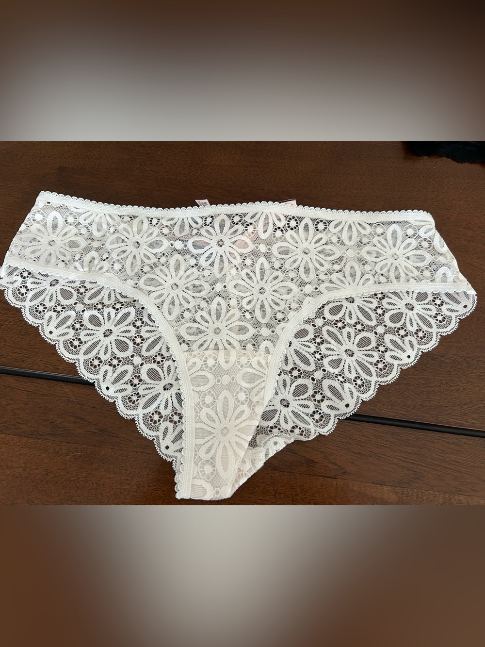 Victoria's Secret White Floral Lace Bikini Panty